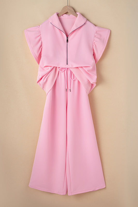 Pretty in Pink Flutter Sleeve Set