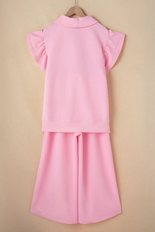 Pretty in Pink Flutter Sleeve Set