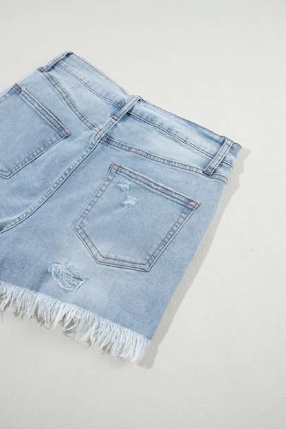 Light Blue Distressed Shorts