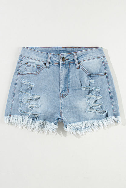 Light Blue Distressed Shorts