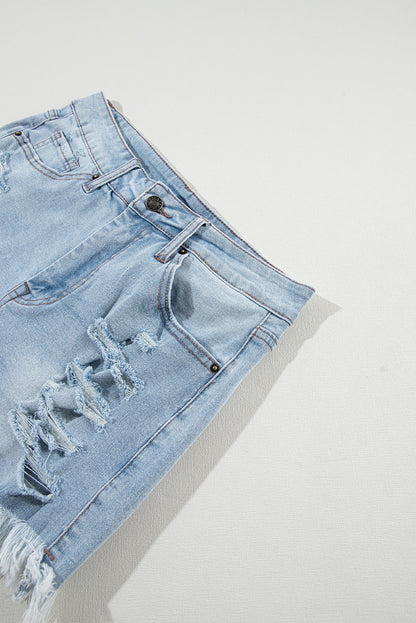 Light Blue Distressed Shorts