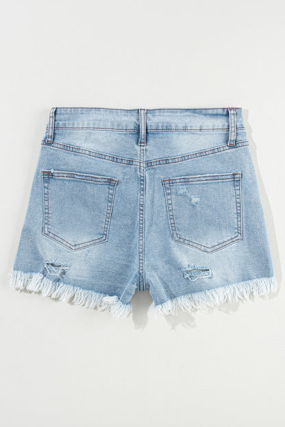 Light Blue Distressed Shorts