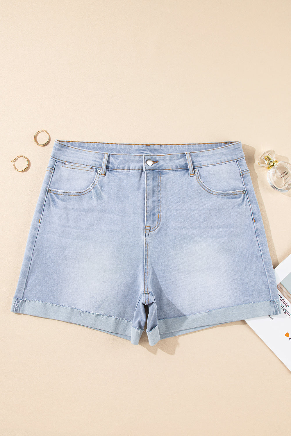 Light Wash Denim Shorts