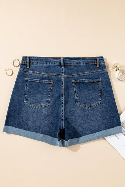 Dark Blue Denim Shorts